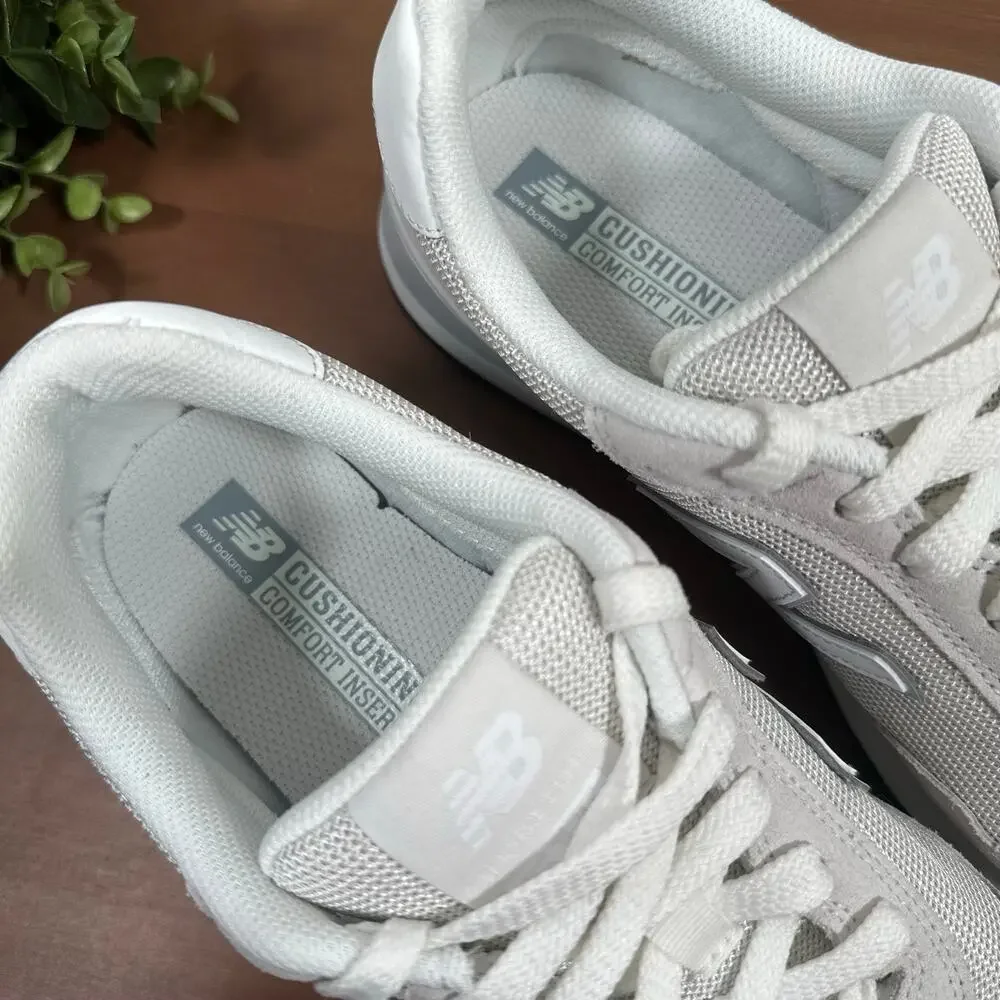 New Balance Women's 515 White Aluminum Grey Suede Sneakers 9